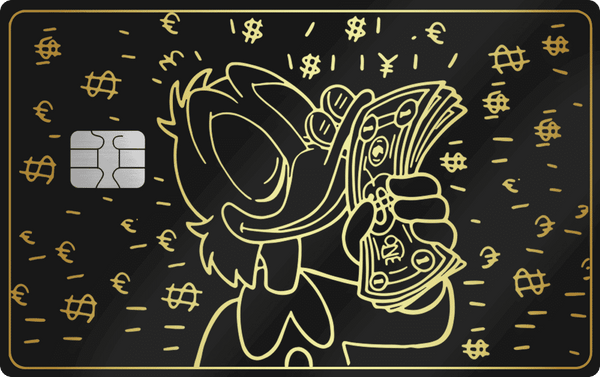 Money Bags metal card, engraved stainless steel by Metacards