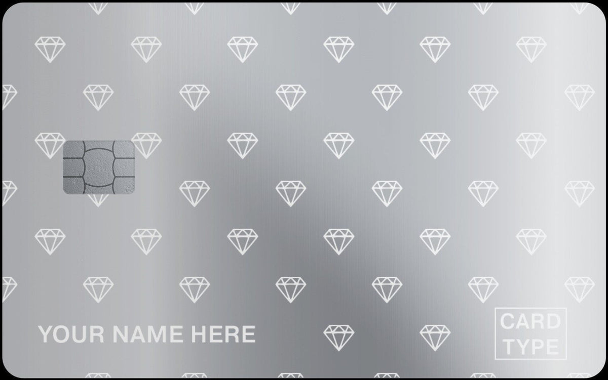 Diamond Pattern metal card, engraved stainless steel by Metacards (view 4 of 5)