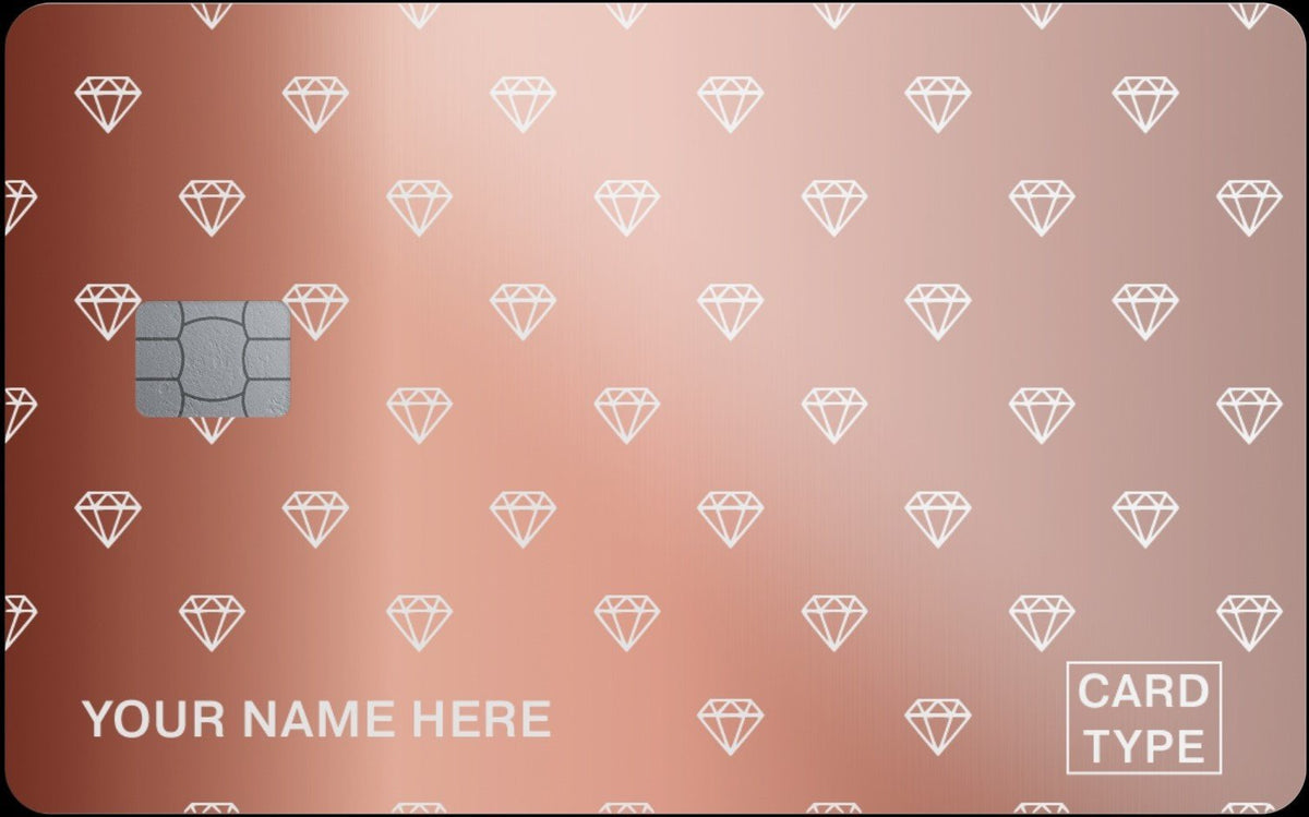 Diamond Pattern metal card, engraved stainless steel by Metacards (view 3 of 5)