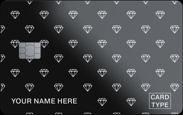Diamond Pattern metal card, engraved stainless steel by Metacards (view 1 of 5)