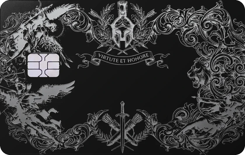 Regal Crest metal card in Black Silver
