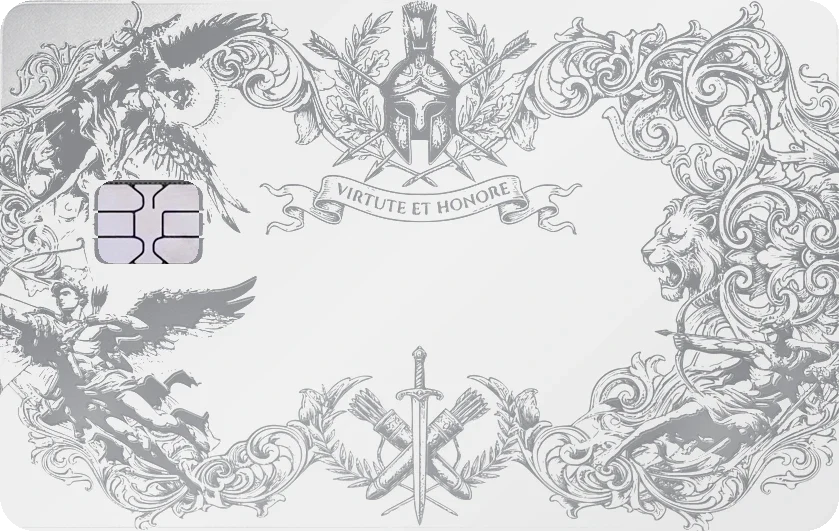 Regal Crest metal card in White