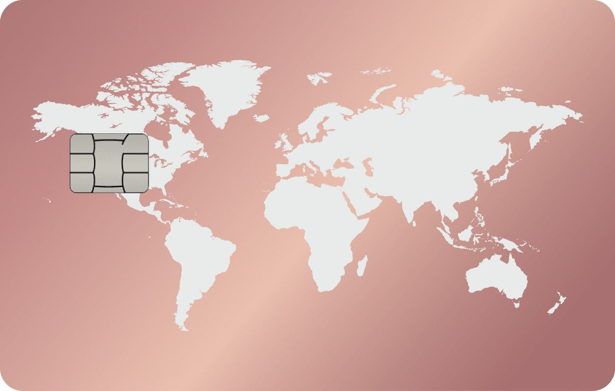 World Map Silver metal card, engraved stainless steel by Metacards (view 3 of 6)