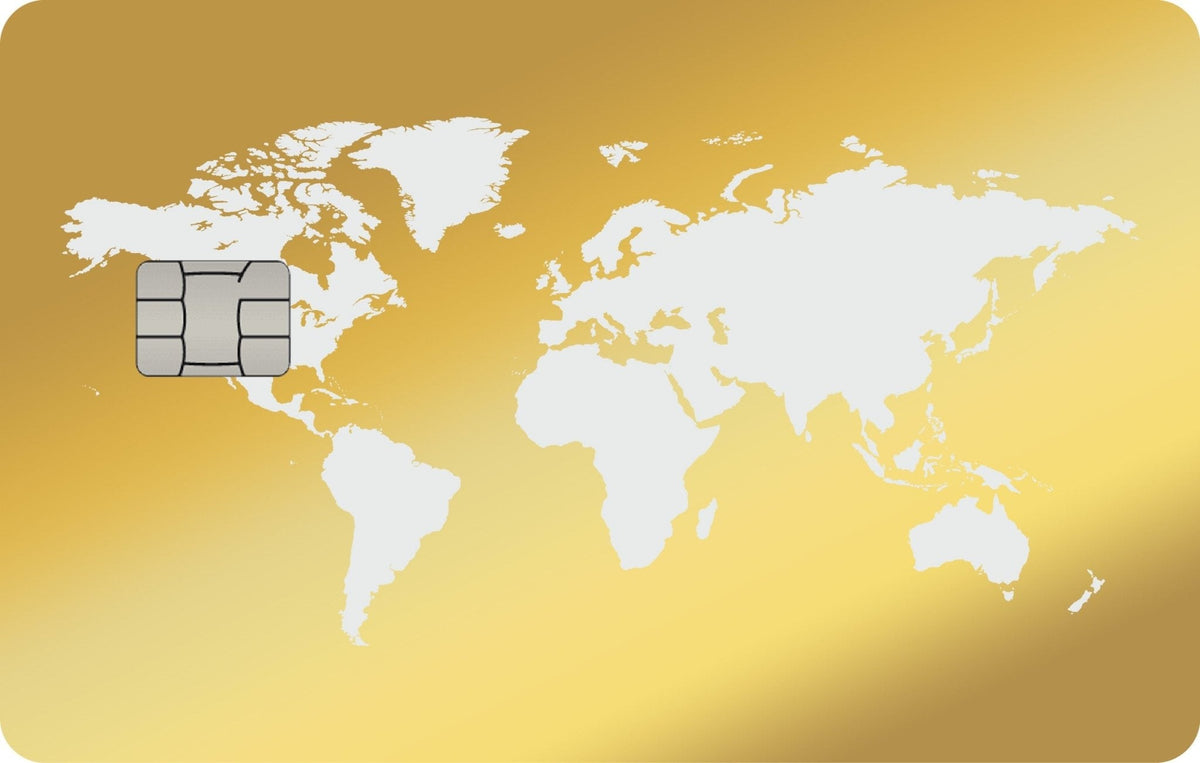 World Map Silver metal card, engraved stainless steel by Metacards (view 2 of 6)
