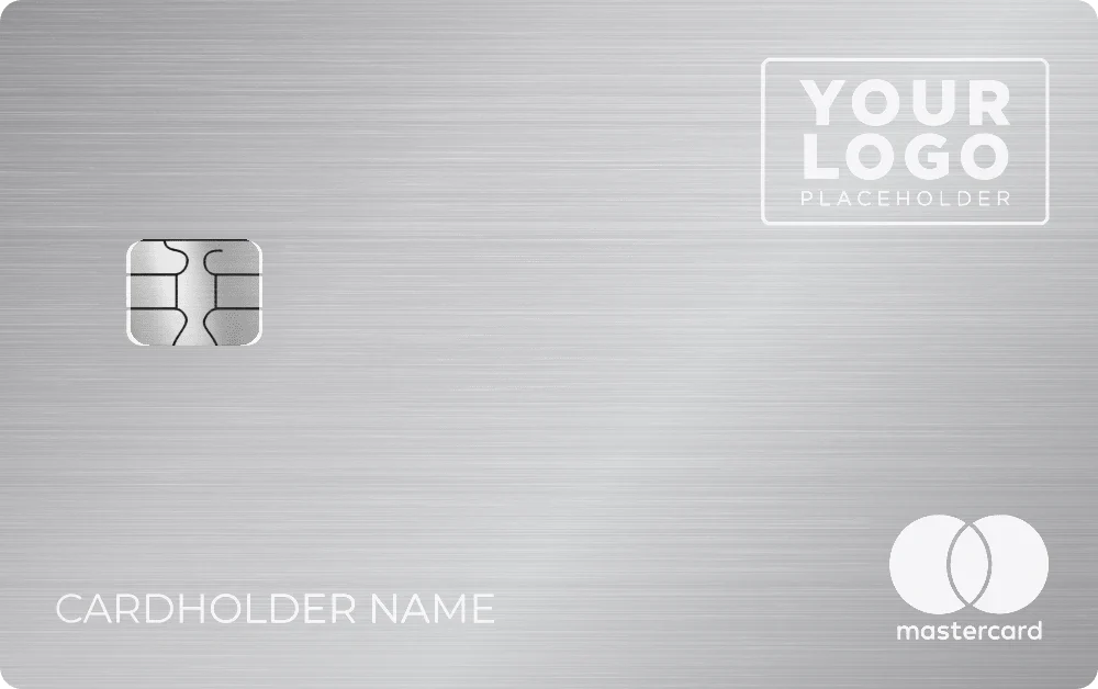 Your Logo metal card in Brushed Silver, engraved stainless steel by Metacards