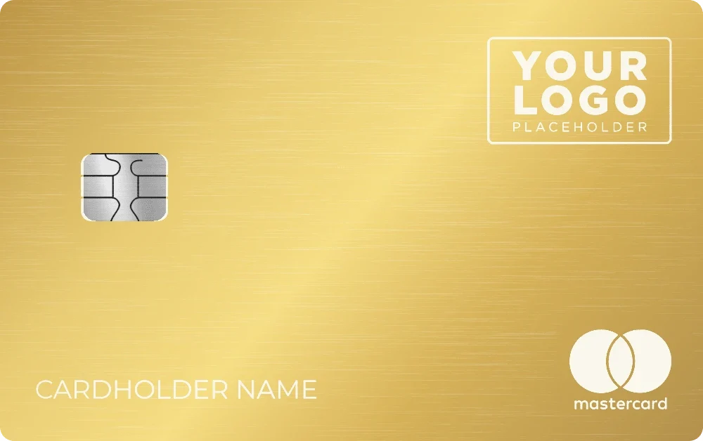 Your Logo metal card in Glossy Gold, engraved stainless steel by Metacards
