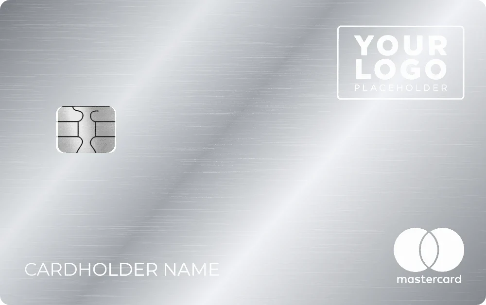 Your Logo metal card in Glossy Silver, engraved stainless steel by Metacards