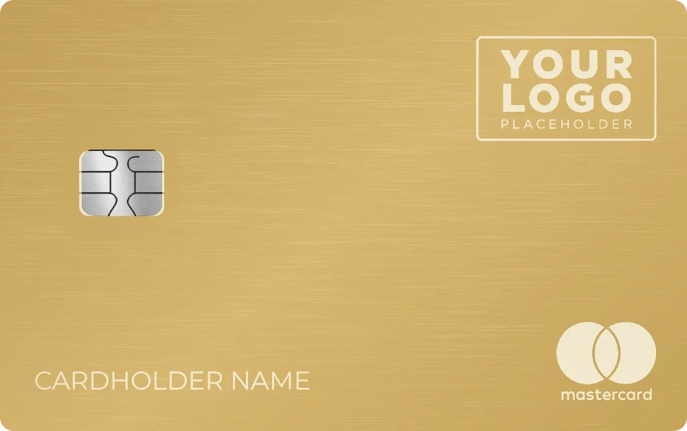 Your Logo metal card in Matte Gold, engraved stainless steel by Metacards